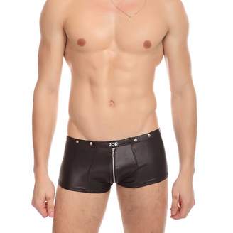 WINSON Faux Leather Rivet Front Zipper Men Underpants Boxer Briefs Trunks Underwear