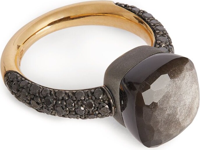 Pomellato Rose Gold, Titanium, Black Diamond And Obsidian Nudo Ring -  ShopStyle