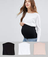 Thumbnail for your product : ASOS Maternity DESIGN Maternity jersey bump band 3 pack SAVE