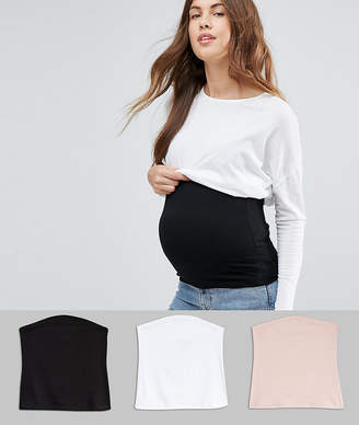 ASOS Maternity DESIGN Maternity jersey bump band 3 pack SAVE