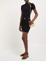 Thumbnail for your product : Balmain High Rise Ribbed Knit Skirt - Womens - Black