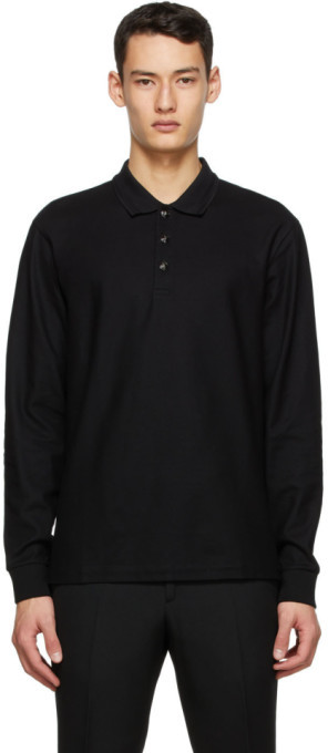 burberry black polo mens