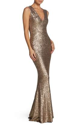 dress the population karina plunge mermaid gown