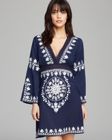 Thumbnail for your product : Debbie Katz Soraya Embroidered Cotton Tunic Swim Cover Up