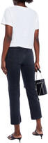 Thumbnail for your product : RE/DONE Cropped distressed high-rise straight-leg jeans