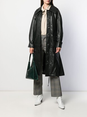 Low Classic Belted Faux Leather Trench