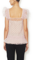 Thumbnail for your product : RED Valentino Dotted Tulle Ruffle Top