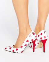 Thumbnail for your product : Love Moschino Heart Print Heel Court Shoe