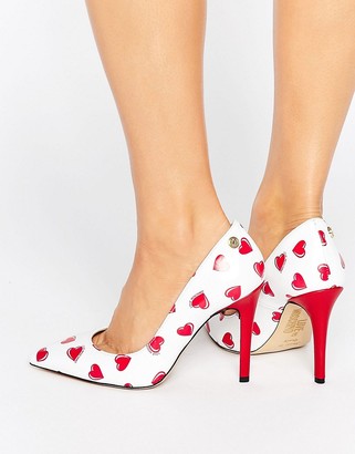 Love Moschino Heart Print Heel Court Shoe