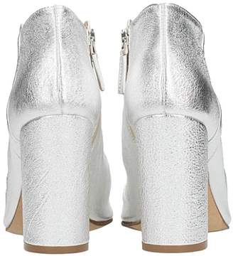 Julie Dee Wash Silver Ankle Boots