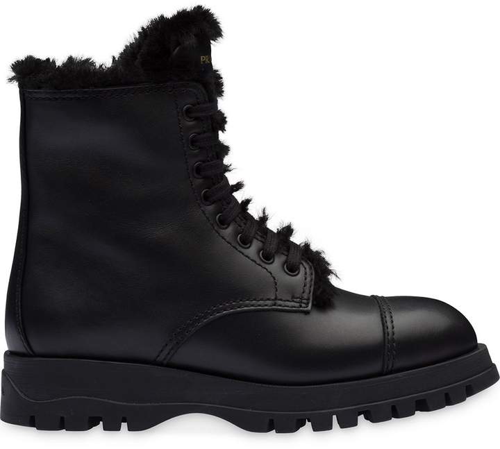 prada fur lined boots