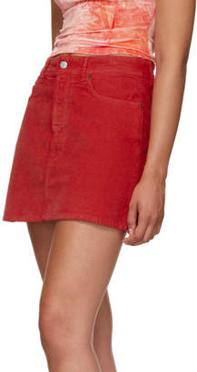 Acne Studios Red Bla Konst Corduroy Miniskirt