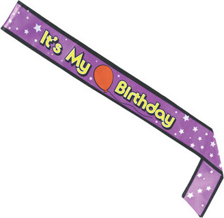 House of Hampton It's My Birthday Satin Sash
