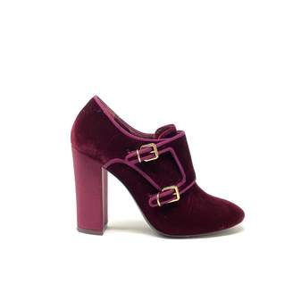 burgundy velvet ankle boots