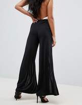 Thumbnail for your product : ASOS Petite Wide Leg Trousers In Slinky With Thigh High Splits