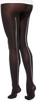 Thumbnail for your product : Wolford Velvet 66 Zip Tights, Black/Silver