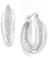 Thumbnail for your product : Townsend Victoria Rose-Cut Diamond Two-Row Twist Hoop Earrings in 18k Gold over Sterling Silver or Sterling Silver (1/4 ct. t.w.)