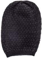 Thumbnail for your product : Black Basketweave Cashmere Slouch Beanie