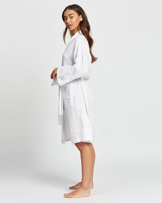 Papinelle Women's White Gowns - Resort Linen Robe - Size One Size, S/M at The Iconic