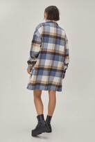 Thumbnail for your product : Nasty Gal Womens Longline Oversized Check Longline Shirt Jacket