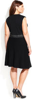 Thumbnail for your product : Calvin Klein Size Cap-Sleeve Embellished Sweater Dress