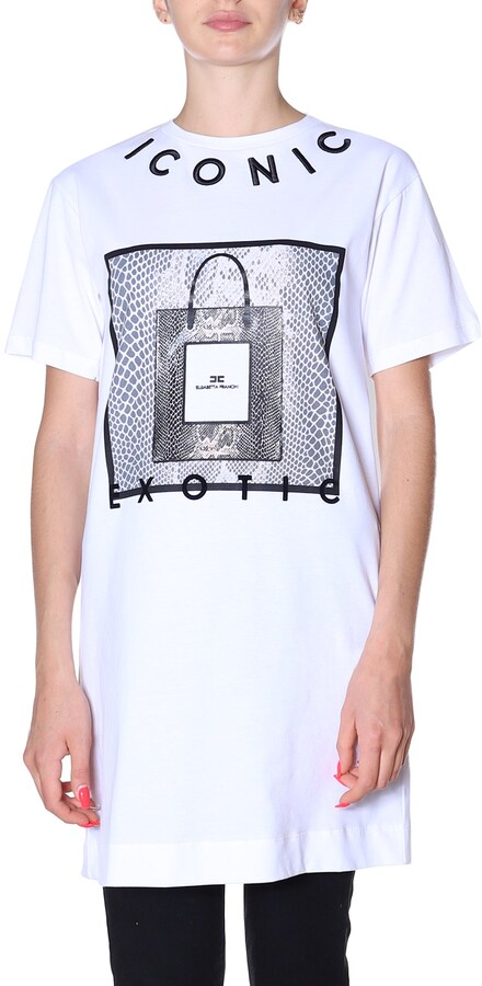 Elisabetta Franchi Graphic Print T Shirt Dress Shopstyle