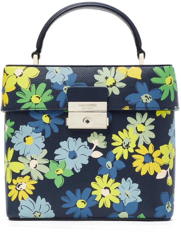 H3E# Floral Print Shoulder Handbags Women Top-handle Bags PU Leather Small Totes
