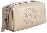 Thumbnail for your product : Gucci metallic gold leather 'Soho' large cosmetic pouch