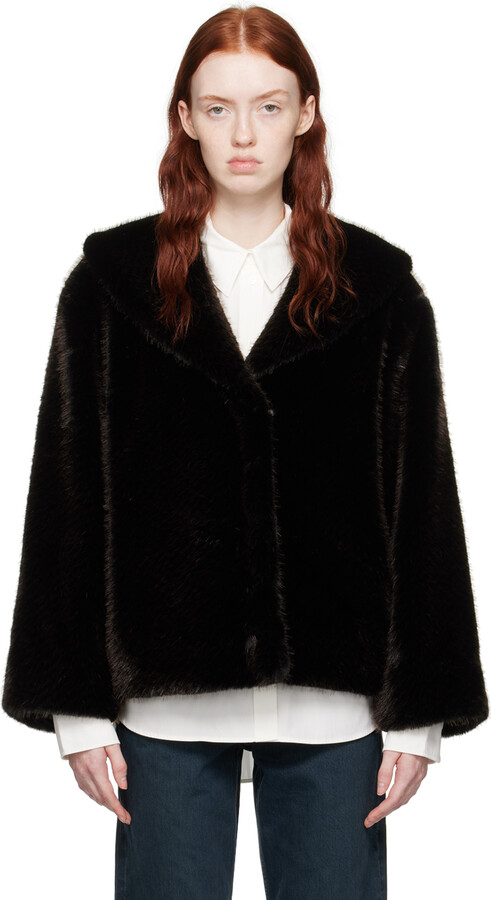 Anine Bing Black Hilary Faux-Fur Jacket - ShopStyle Fur & Shearling Coats