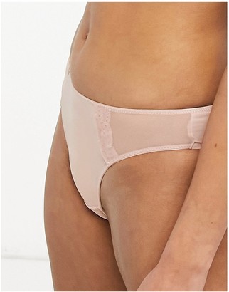 Curvy Kate Eye Spy sheer mesh and lace knicker in blush