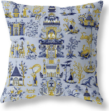 AmritaSen Imperial Elegance Floral Reversible Throw Pillow