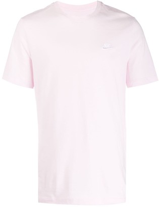 hot pink and white nike shirt