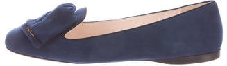 Prada Suede Bow-Embellished Loafers