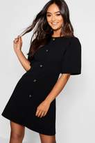 Thumbnail for your product : boohoo Petite Horn Button Shift Dress