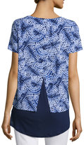 Thumbnail for your product : MICHAEL Michael Kors Short-Sleeve Printed Layered Top, Real Navy