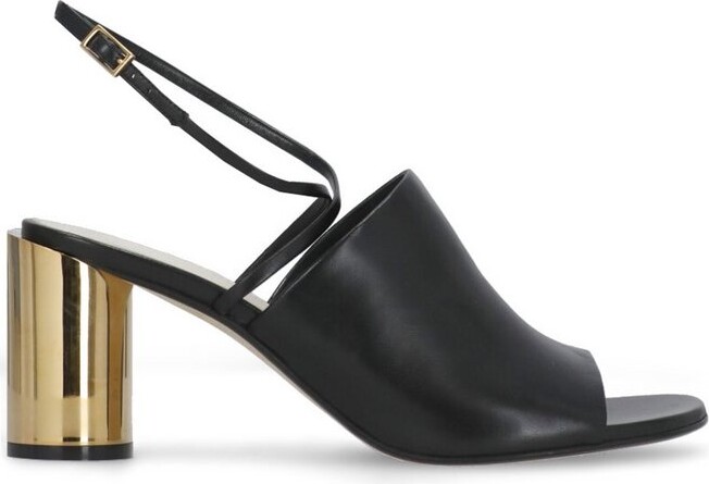 Lanvin Metallic-Heel Ankle Strapped Sandals