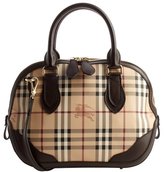 Thumbnail for your product : Burberry chocolate haymarket check and leather trim crossboday bag