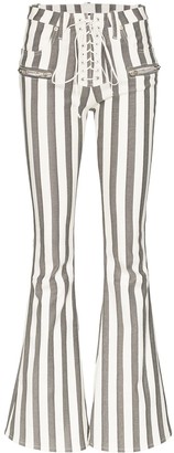 black lace flared trousers