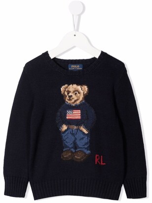 Ralph Lauren Kids Teddy Bear Motif Sweater
