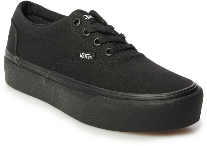 womens all black platform vans