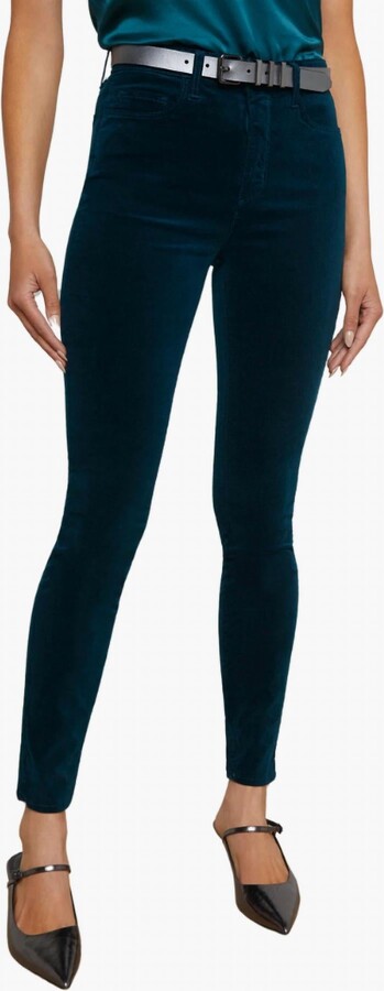Monique Velvet Skinny Jeans In Rich Teal