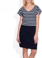 Thumbnail for your product : La Redoute LA Dual Fabric Dress with V-Neckline and Short Sleeves