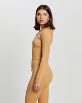 Thumbnail for your product : Missguided Women's Brown Long Sleeve Tops - Lounge Ruche Front Top Co-Ord - Size 8 at The Iconic