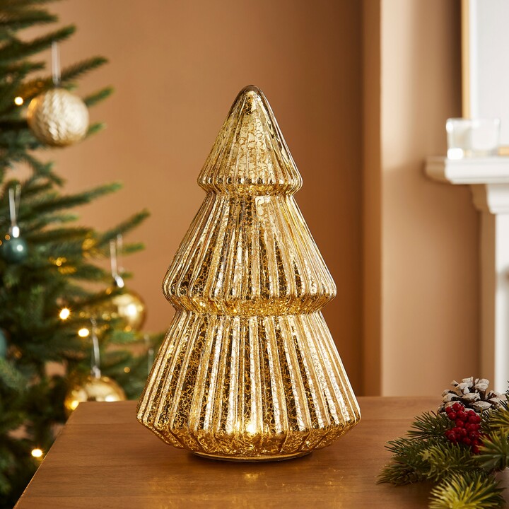 Dunelm Gold Light Up Glass Tree Gold ShopStyle Winter Decor