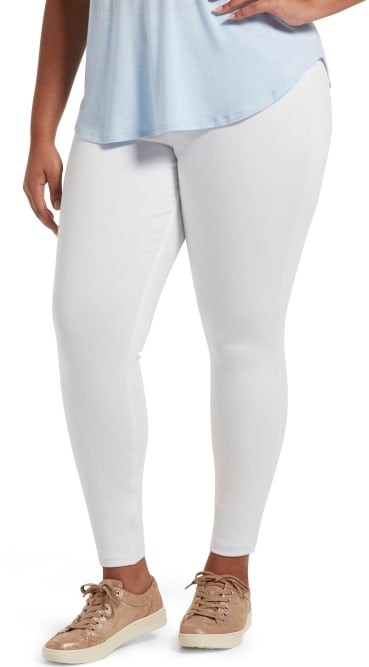 hue white denim leggings