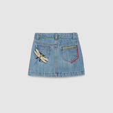 Thumbnail for your product : Gucci Children's embroidered denim skirt
