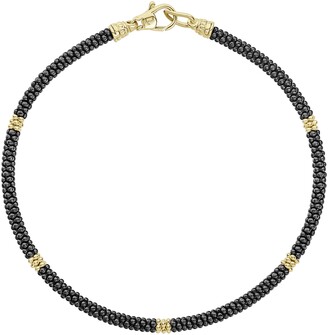 Lagos Gold & Black Caviar Rope Bracelet