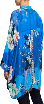 Johnny Was Petite Dolce Long-Sleeve Floral-Print Georgette Kimono