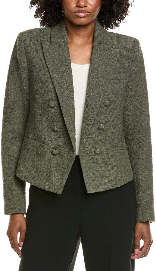 L'Agence Brooke Double-Breasted Crop Blazer