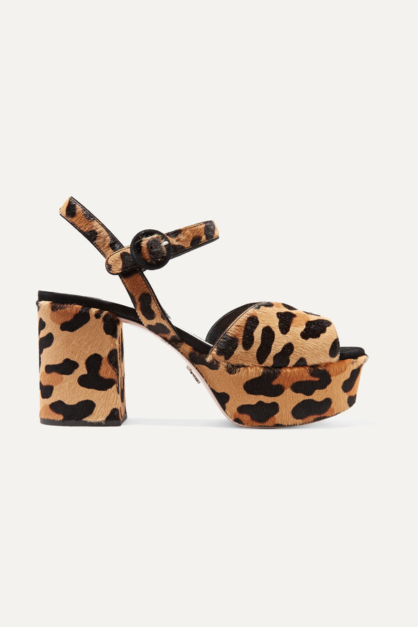leopard print platform sandals